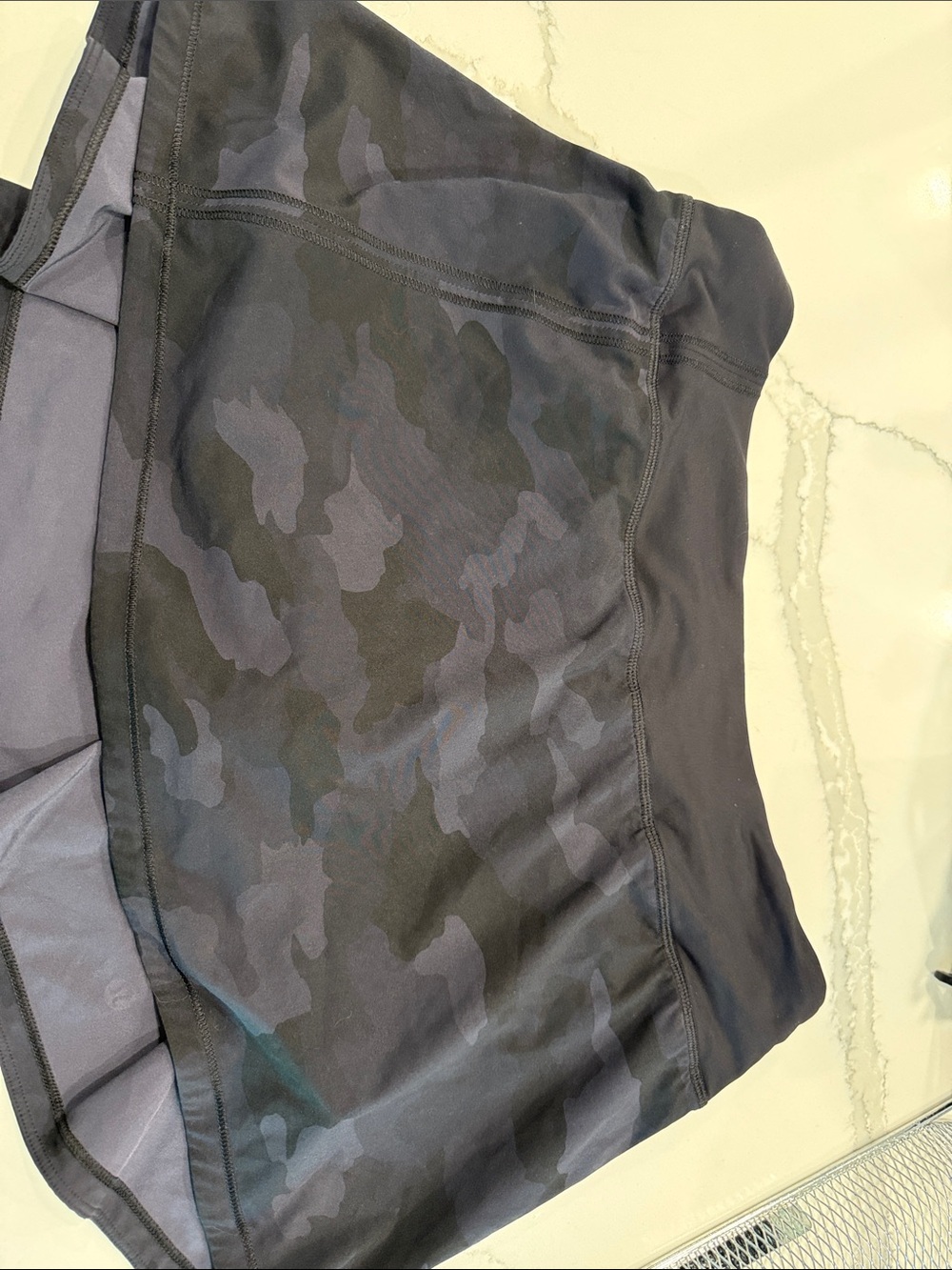 lululemon black & charcoal camo athletic skort